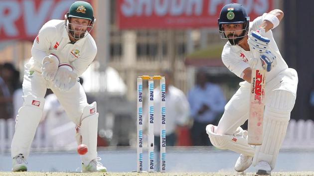 Virat Kohli bats during Day 3 of the third India vs Australia Test in Ranchi.(BCCI)