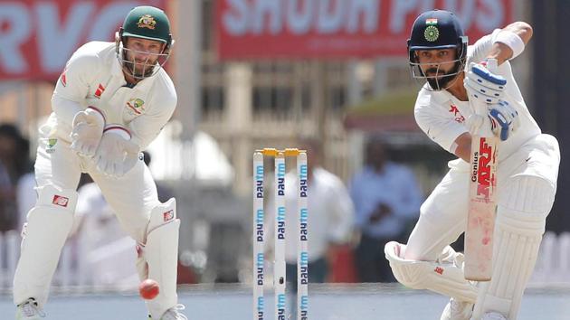 Virat Kohli bats on Day 3 of the India vs Australia Test match in Ranchi. (BCCI) 