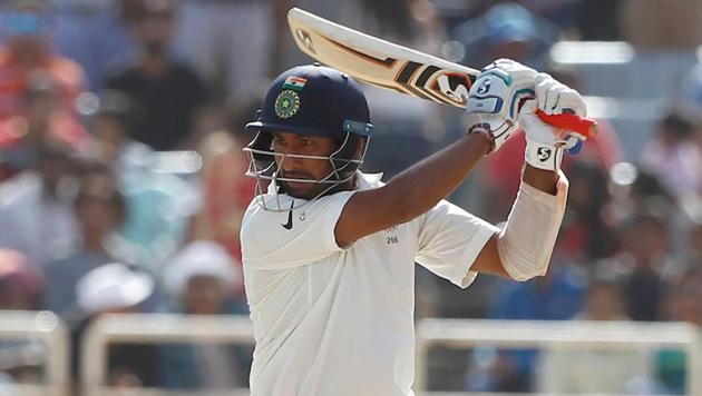 Cheteshwar Pujara scored his 11th Test century in the India vs Australia third Test in Ranchi. Catch highlights of India vs Australia, 3rd Test, Day 3 here.(BCCI)