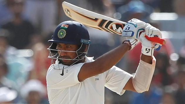 Cheteshwar Pujara was unbeaten on 130 at the end of Day 3. (BCCI) 