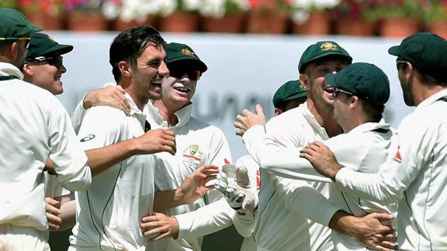 Pat Cummins returned from a six-year absence from Tests to pick up 4/59 in the Ranchi Test versus India.(PTI)