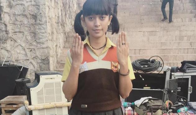 Sayani Gupta on the sets of Jagga Jasoos. Sayani Gupta on the sets of Jagga Jasoos.