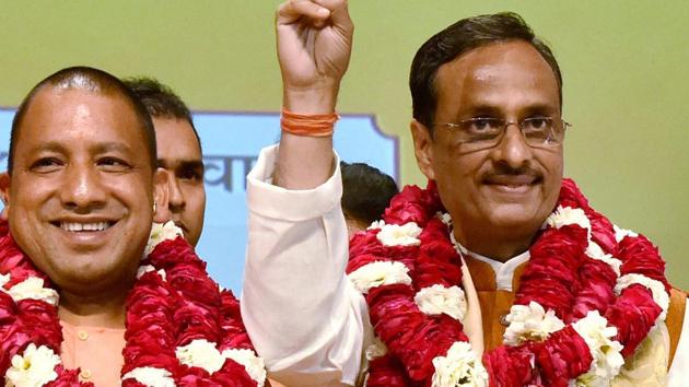 Yogi Adityanath (left) and Dinesh Sharma after the announcement of UP’s new CM and deputy CM in Lucknow on March 18, 2017. (PTI) Yogi Adityanath (left) and Dinesh Sharma after the announcement of UP’s new CM and deputy CM in Lucknow on March 18, 2017. (PTI)