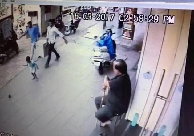 The CCTV footage from a shop in the vicinity.(HT file photo) The CCTV footage from a shop in the vicinity.(HT file photo)