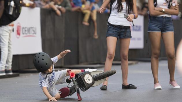 Practice will make you perfect, kiddo. (Satish Bate/HT Photo) 
