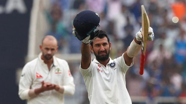 Live streaming of the third India vs Australia Test in Ranchi is available online. Cheteshwar Pujara’s magnificent double century has put India on course to take a 2-1 lead in the four-Test series against Australia. Catch all the live action here.(BCCI)