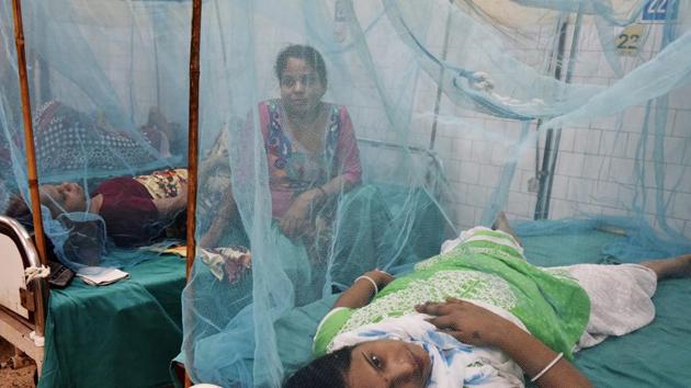 New Delhi, India - Sept. 21, 2016: Dengue and Chikungunya ward at Aruna Asaf Ali Hospital in New Delhi, India, on Wednesday, September 21, 2016. (Photo by Saumya Khandelwal/ Hindustan Times)(Saumya Khandelwal/HT PHOTO)