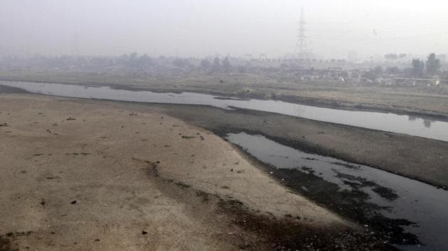 Very little water flows in the Ravi River in Lahore, Pakistan in this file photo from December 14, 2016.(AP Photo)
