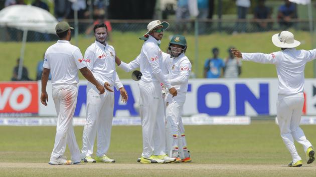 Shakib Al Hasan smashed a century and picked up six wickets in the Colombo Test as Bangladesh recorded their first-ever win over Sri Lanka. (AP) Shakib Al Hasan smashed a century and picked up six wickets in the Colombo Test as Bangladesh recorded their first-ever win over Sri Lanka. (AP)