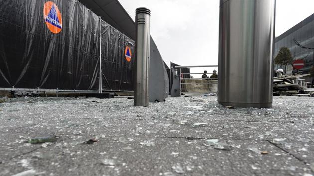 Wreckage seen at the terminal of Brussels national airport during a ceremony following bomb attacks in Brussels metro. (REUTERS) Wreckage seen at the terminal of Brussels national airport during a ceremony following bomb attacks in Brussels metro. (REUTERS)