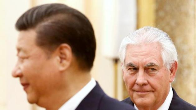 China’s President Xi Jinping meets US State of Secretary, Rex Tillerson at the Great Hall of the People in Beijing(Reuters photo)