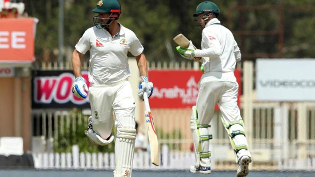 Marsh and Handscomb’s partnership was broken by Ravindra Jadeja but by then it was too late. (BCCI) Marsh and Handscomb’s partnership was broken by Ravindra Jadeja but by then it was too late. (BCCI)