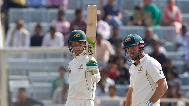 Peter Handscomb and Shaun Marsh were involved in a 124-run stand. (BCCI) 