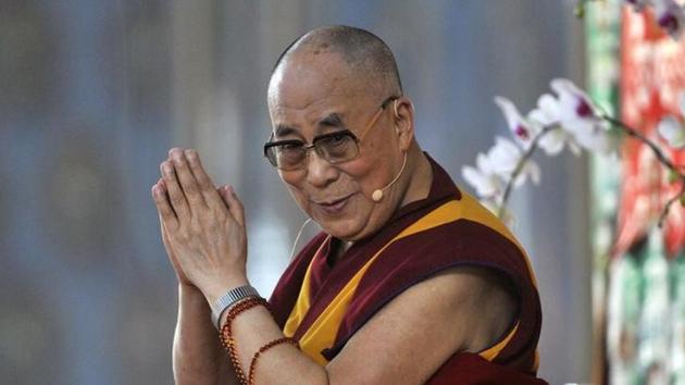 File photo of Tibetan spiritual leader, the Dalai Lama, speaking to his followers during a teaching session at a monastery at Mundgod in Karnataka in December 2014.(Reuters)