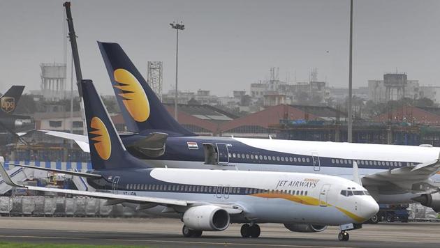 Jet airways Aircraft taxis for take off at Mumbai International Airport in Mumbai. (Livemint) Jet airways Aircraft taxis for take off at Mumbai International Airport in Mumbai. (Livemint)