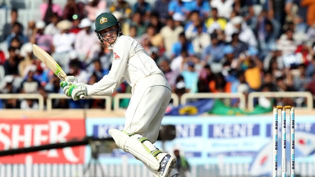 Peter Handscomb stayed unbeaten on 72 in the second innings. (BCCI) Peter Handscomb stayed unbeaten on 72 in the second innings. (BCCI)