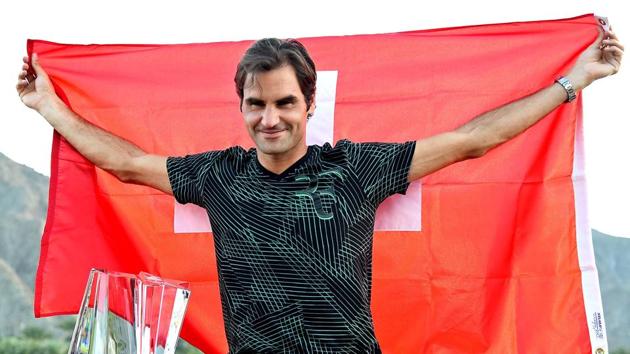 Roger Federer had more reasons to celebrate International Day of Happiness as he won the Indian Wells title for the fifth time. (USA Today Sports) Roger Federer had more reasons to celebrate International Day of Happiness as he won the Indian Wells title for the fifth time. (USA Today Sports)