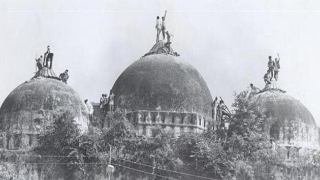 A Hindu mob demolished the centuries-old Babri masjid in Ayodhya in December 1992. The Supreme Court on Tuesday suggested an out-of-court settlement in the Ramjanmbhoomi-Babri Masjid case. (HT File Photo) A Hindu mob demolished the centuries-old Babri masjid in Ayodhya in December 1992. The Supreme Court on Tuesday suggested an out-of-court settlement in the Ramjanmbhoomi-Babri Masjid case. (HT File Photo)