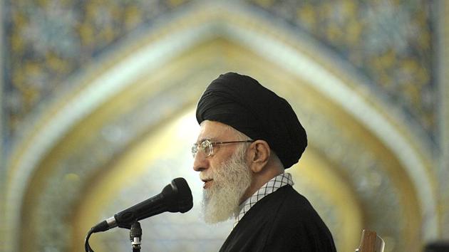 In this picture released by official website of the office of the Iranian supreme leader on Tuesday, March 21, 2017, Supreme Leader Ayatollah Ali Khamenei speaks to a crowd in the northeastern city of Mashhad, Iran.(AP Photo)