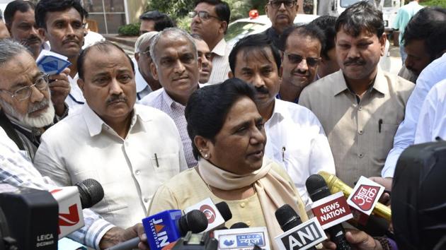 BSP supremo Mayawati at Parliament during the second leg of Budget Session in New Delhi on Monday.(HT PHOTO)
