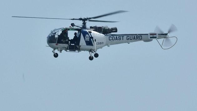 A Coast Guard helicopter made an emergency landing to avoid a bird hit, but its undercarriage was damaged during the landing.(PTI File/ Representational Photo)