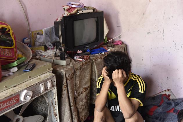 Joseph Khar, 32, who lives with his wife in a cramped room in a narrow lane in Bodella, suffers from Hepatitis-C. He is immobile and the family survives on a subsistence allowance of Rs 3,800 from UNHCR. (Saumya Khandelwal/HT PHOTO) Joseph Khar, 32, who lives with his wife in a cramped room in a narrow lane in Bodella, suffers from Hepatitis-C. He is immobile and the family survives on a subsistence allowance of Rs 3,800 from UNHCR. (Saumya Khandelwal/HT PHOTO)