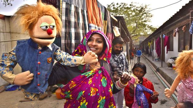 While some puppeteers of Kathputli Colony are against the government’s decision to displace hem, others are happy to move at the Transit Camp. (Raj K Raj/HT PHOTO) While some puppeteers of Kathputli Colony are against the government’s decision to displace hem, others are happy to move at the Transit Camp. (Raj K Raj/HT PHOTO)