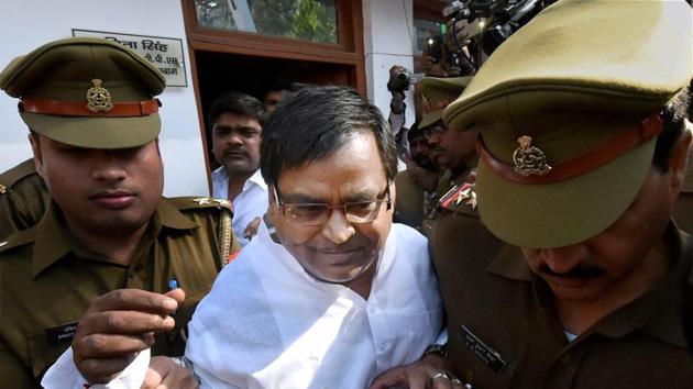 Rape-accused former UP minister and SP leader Gayatri Prajapati was arrested in Lucknow on March 15, 2017. (PTI) Rape-accused former UP minister and SP leader Gayatri Prajapati was arrested in Lucknow on March 15, 2017. (PTI)