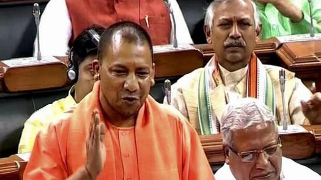 Uttar Pradesh chief minister Yogi Adityanath, who is also a Lok Sabha member, speaks during the Parliament session on Tuesday. (PTI/ TV Grab) Uttar Pradesh chief minister Yogi Adityanath, who is also a Lok Sabha member, speaks during the Parliament session on Tuesday. (PTI/ TV Grab)