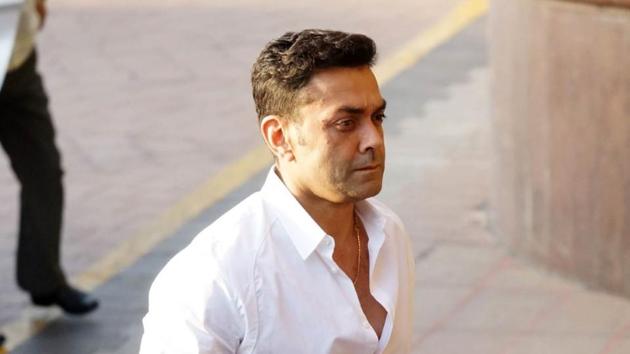 Boby Deol arrives for the prayer meet of Aishwarya’s father. (Photo by Prodip Guha) 