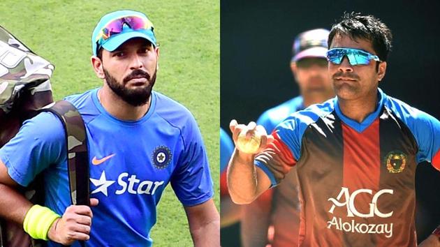 Yuvran Singh and Rahsid Khan will play for Sunrisers Hyderabad in the 10th Indian Premier League (IPL).(HT Photo)