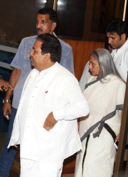Jaya Bachchan at the prayer meet for Aishwarya’s dad Krishna Raj. (Photo by Prodip Guha) 