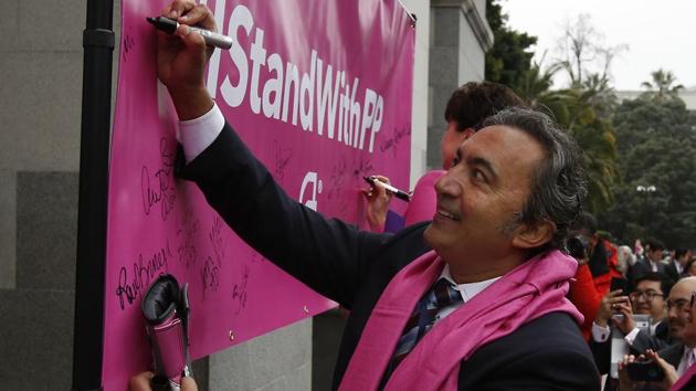 Rep. Ami Bera, D-Calif., signs a banner supporting Planned Parenthood at the Capitol Pink Out Day 2017 rally on January 17. (AP Photo) Rep. Ami Bera, D-Calif., signs a banner supporting Planned Parenthood at the Capitol Pink Out Day 2017 rally on January 17. (AP Photo)