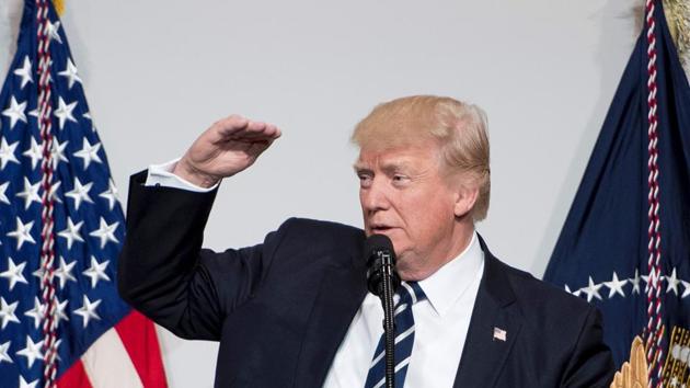 US President Donald Trump addresses the annual National Republican Congressional Committee dinner in Washington, DC on Tuesday. (AFP) US President Donald Trump addresses the annual National Republican Congressional Committee dinner in Washington, DC on Tuesday. (AFP)
