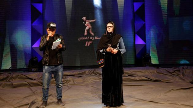 Zulala Hashimi and Sayed Jamal Mubarez ahead of the Afghan Star final. (Reuters) Zulala Hashimi and Sayed Jamal Mubarez ahead of the Afghan Star final. (Reuters)