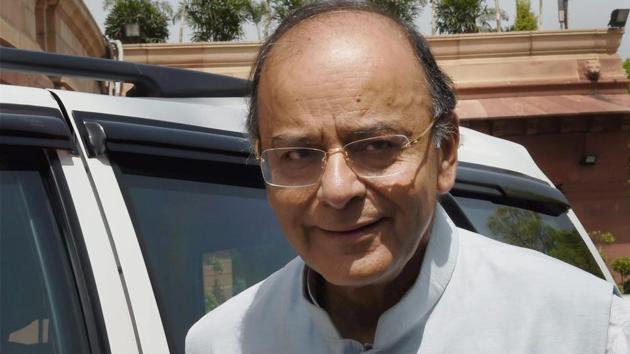 New Delhi : Union Finance Minister Arun Jaitley at Parliament House in New Delhi on Thursday during the budget session. (PTI) New Delhi : Union Finance Minister Arun Jaitley at Parliament House in New Delhi on Thursday during the budget session. (PTI)
