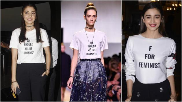 Tees with feminist slogans are a hit both on the runway and off it too. Tees with feminist slogans are a hit both on the runway and off it too.