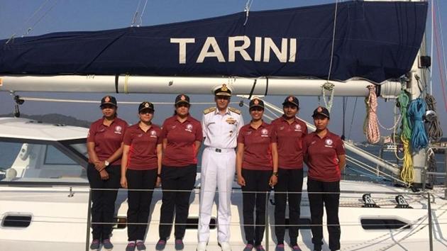 Indian Navy’s all-women team is likely to set sail for journey around the world in June, Vice Admiral R. Hari Kumar said on Thursday. (Twitter Photo) Indian Navy’s all-women team is likely to set sail for journey around the world in June, Vice Admiral R. Hari Kumar said on Thursday. (Twitter Photo)