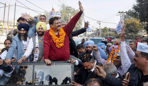 Aam Aadmi Party convener and Delhi Chief Minister Arvind Kejriwal will kick start AAP’s campaign from a rally in Burari on March 31.(PTI)