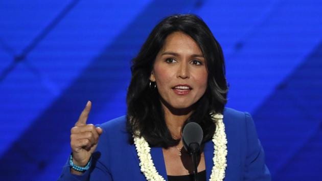 Gabbard, a major in the US Army National Guard who has done two tours of duty in the Middle East, gave her views on the India Caucus elections and her plans and views as the new co-chair. (REUTERS FILE) Gabbard, a major in the US Army National Guard who has done two tours of duty in the Middle East, gave her views on the India Caucus elections and her plans and views as the new co-chair. (REUTERS FILE)