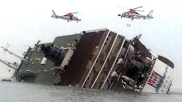In this April 16, 2014 file photo, South Korean rescue helicopters fly over South Korean ferry Sewol, trying to rescue passengers from the ship in waters off Jindo, South Korea. (AP File Photo) In this April 16, 2014 file photo, South Korean rescue helicopters fly over South Korean ferry Sewol, trying to rescue passengers from the ship in waters off Jindo, South Korea. (AP File Photo)