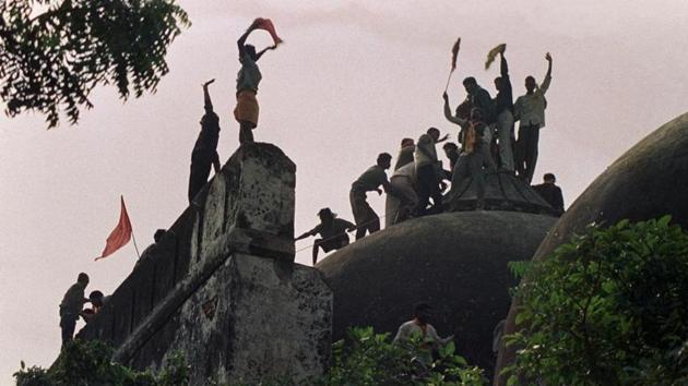 A Hindu mob demolished the historic Babri Masjid on December 2, 1992 at Ayodhya A Hindu mob demolished the historic Babri Masjid on December 2, 1992 at Ayodhya