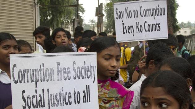 In this file photo school students are seen participating in a protest against corruption in Hyderabad.(AP File Photo) In this file photo school students are seen participating in a protest against corruption in Hyderabad.(AP File Photo)