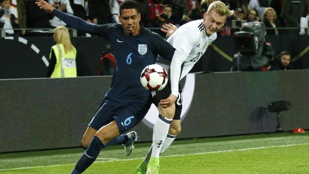 England's Chris Smalling will miss the World Cup qualifier against Lithuania at Wembley on Sunday, owing to injury.(AP)