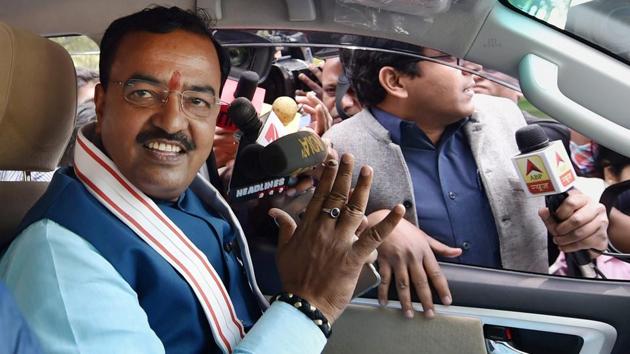 Maurya has now shifted to his newly- allotted office at Vidhan Bhawan, where senior SP leader Mohammad Azam Khan used to work as minister for urban development and parliamentary affairs. (PTI) Maurya has now shifted to his newly- allotted office at Vidhan Bhawan, where senior SP leader Mohammad Azam Khan used to work as minister for urban development and parliamentary affairs. (PTI)