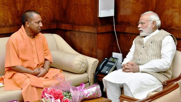 By embracing a Hindutva mascot, Modi has lost all plausible disassociation from Adityanath and any needless UP controversies will not leave him or the Centre unscathed.(PTI)