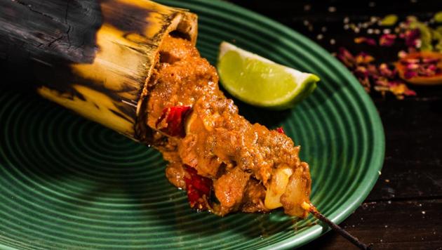 The bamboo smoked mutton teamed with sticky jasmine rice is a fitting nod to India’s north-east. The meat was succulent and had a subtle, earthy flavour. The bamboo smoked mutton teamed with sticky jasmine rice is a fitting nod to India’s north-east. The meat was succulent and had a subtle, earthy flavour.