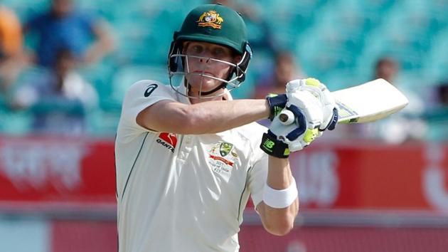 Steven Smith en route to his 20th Test century on Day 1 of the fourth India vs Australia Test in Dharamsala. (BCCI)