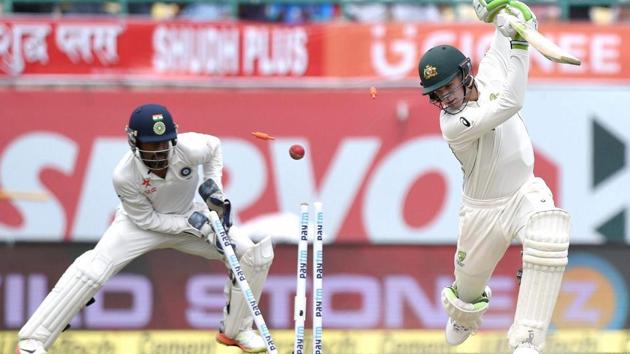 Peter Handscomb got clean bowled by Kuldeep Yadav. (PTI)