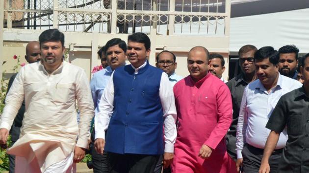 Chief minister Devendra Fadnavis at Vidhan Bhavan in Mumbai on Friday.(HT)